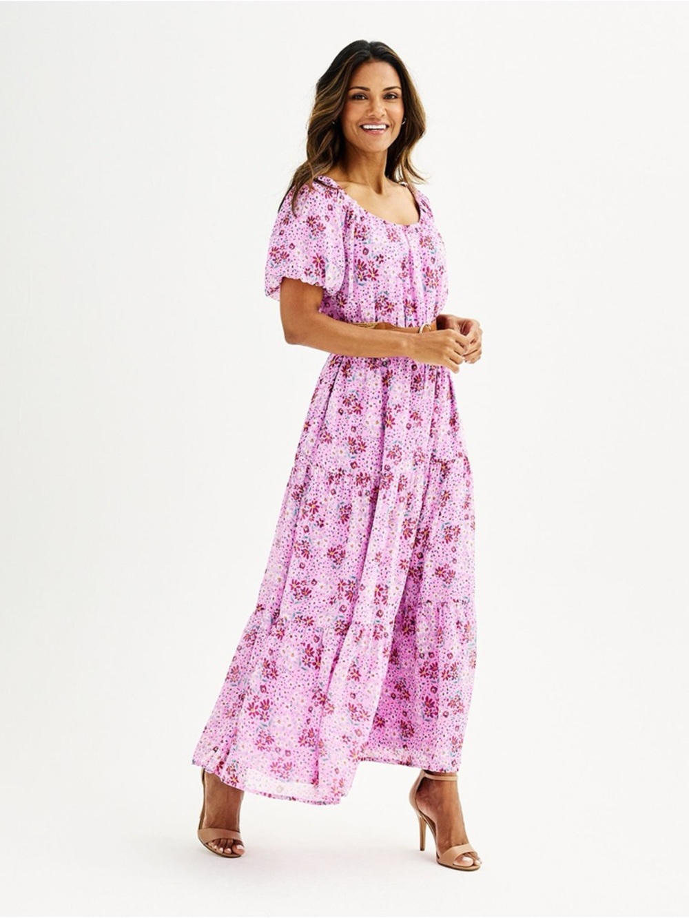 Draper James Pink Floral Maxi Dress